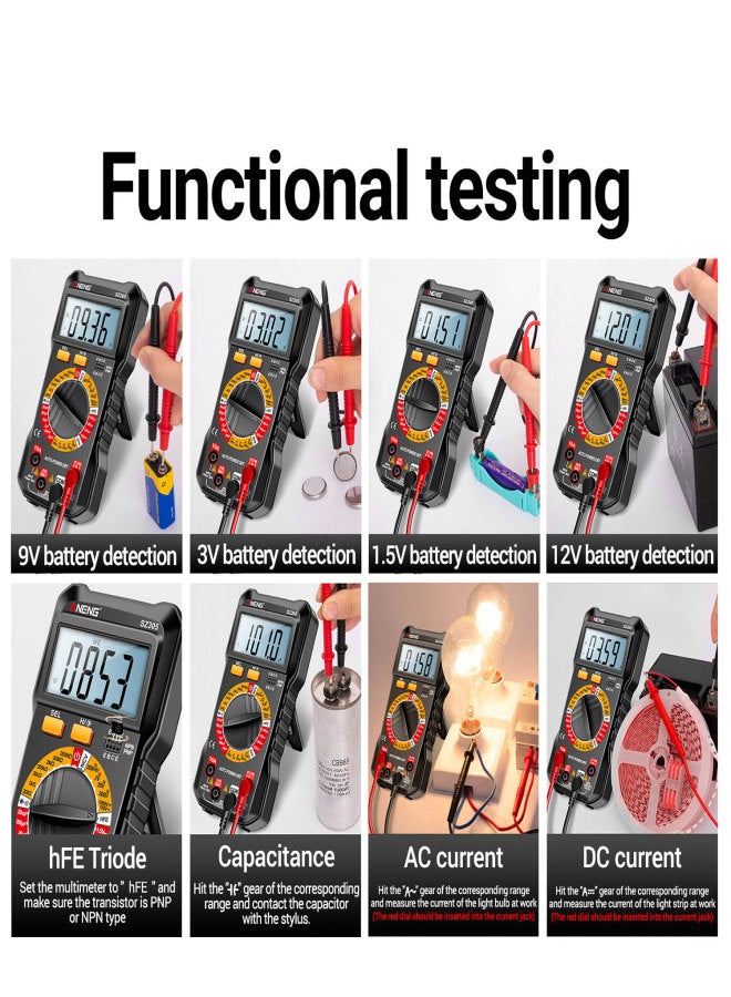ANENG SZ305 Multimeter Capacitor Testers Professional 1999 Counts Smart Voltmeter Ohm Meter Fast Accurately Measures Voltage Current Resistance Capacitor Frequency Diode hFE - Image 5