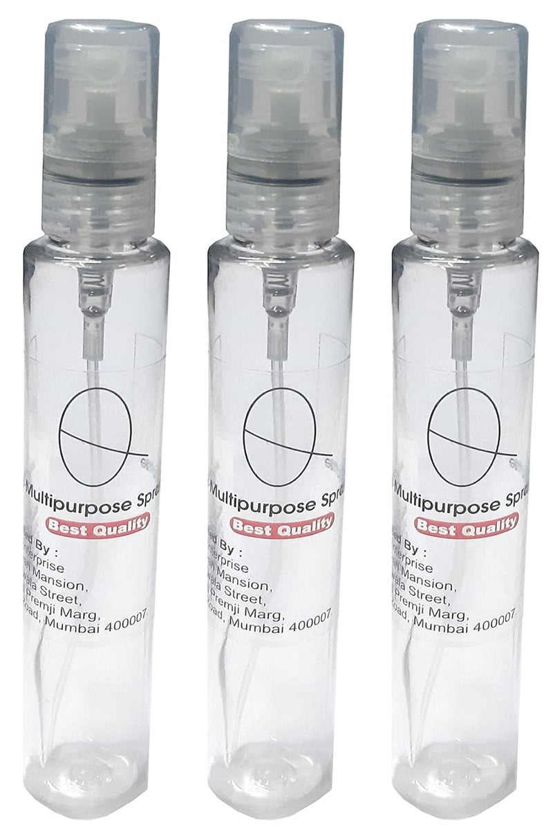 Aura 30 ML Tube Shape Pocket Spray Bottle Mist Spray Bottle Clear Transparent Spray Bottle Gulabari Resuable Refillable Empty Spray Bottle Set Of 3 - Image 1