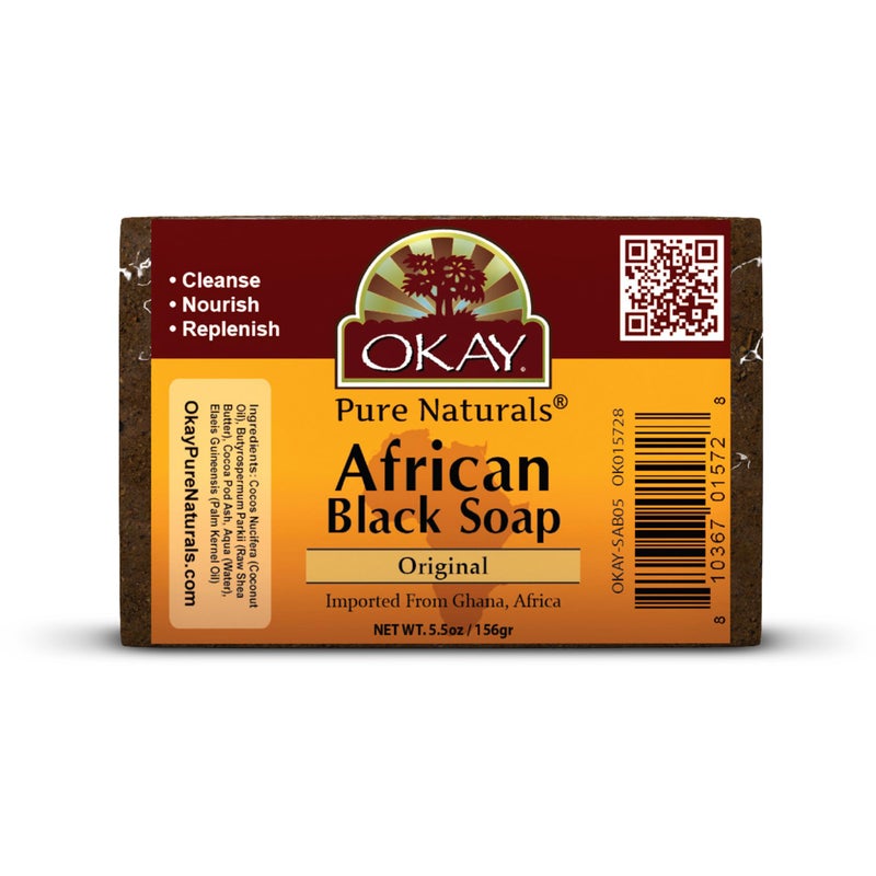 Okay African Soap, Black, 5.5 Ounce - Image 1