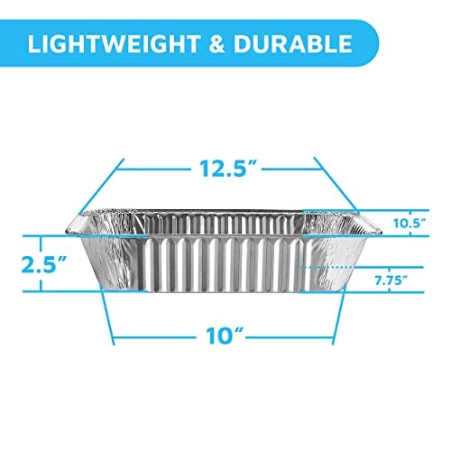 MontoPack Aluminum Foil Pans Half Size Roasting Chafing Pan | Bulk 10 Pack of 9x13 Tins for Cooking, Baking & Catering | Heavy Duty Disposable Cookware Steam Table Trays for Buffet & Food Prepping - Image 2