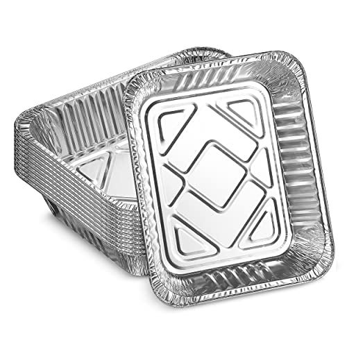 MontoPack Aluminum Foil Pans Half Size Roasting Chafing Pan | Bulk 10 Pack of 9x13 Tins for Cooking, Baking & Catering | Heavy Duty Disposable Cookware Steam Table Trays for Buffet & Food Prepping - Image 1
