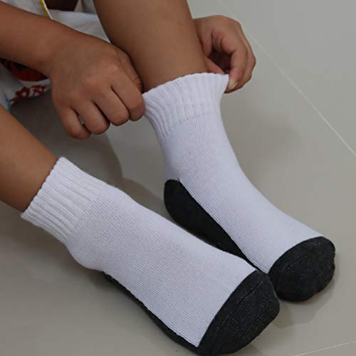 RATIVE Non Skid Anti Slip Crew Socks With Grips For Baby Infant Toddlers Kids Boys (US, Age, 7 Years, 9 Years, 6-Pairs/white-grey) - Image 5