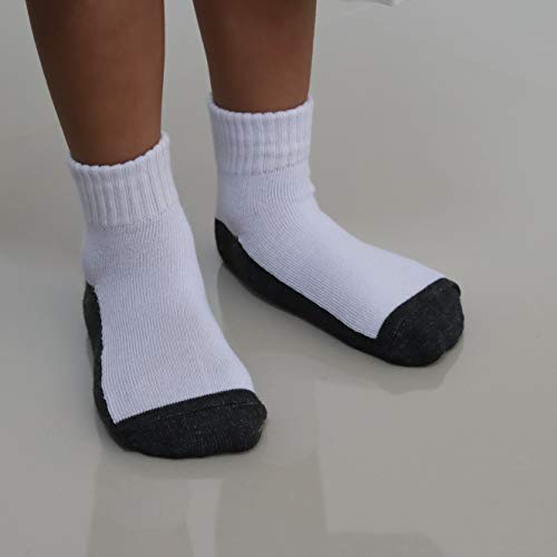 RATIVE Non Skid Anti Slip Crew Socks With Grips For Baby Infant Toddlers Kids Boys (US, Age, 7 Years, 9 Years, 6-Pairs/white-grey) - Image 4