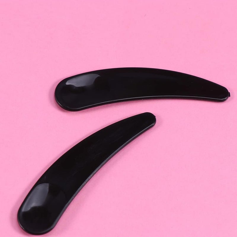Beaupretty 100Pcs Mini Disposable Makeup Spatulas, Facial Cream Spoon Cosmetic Plastic Spatulas Scoops Tip Spatulas (Black) - Image 2
