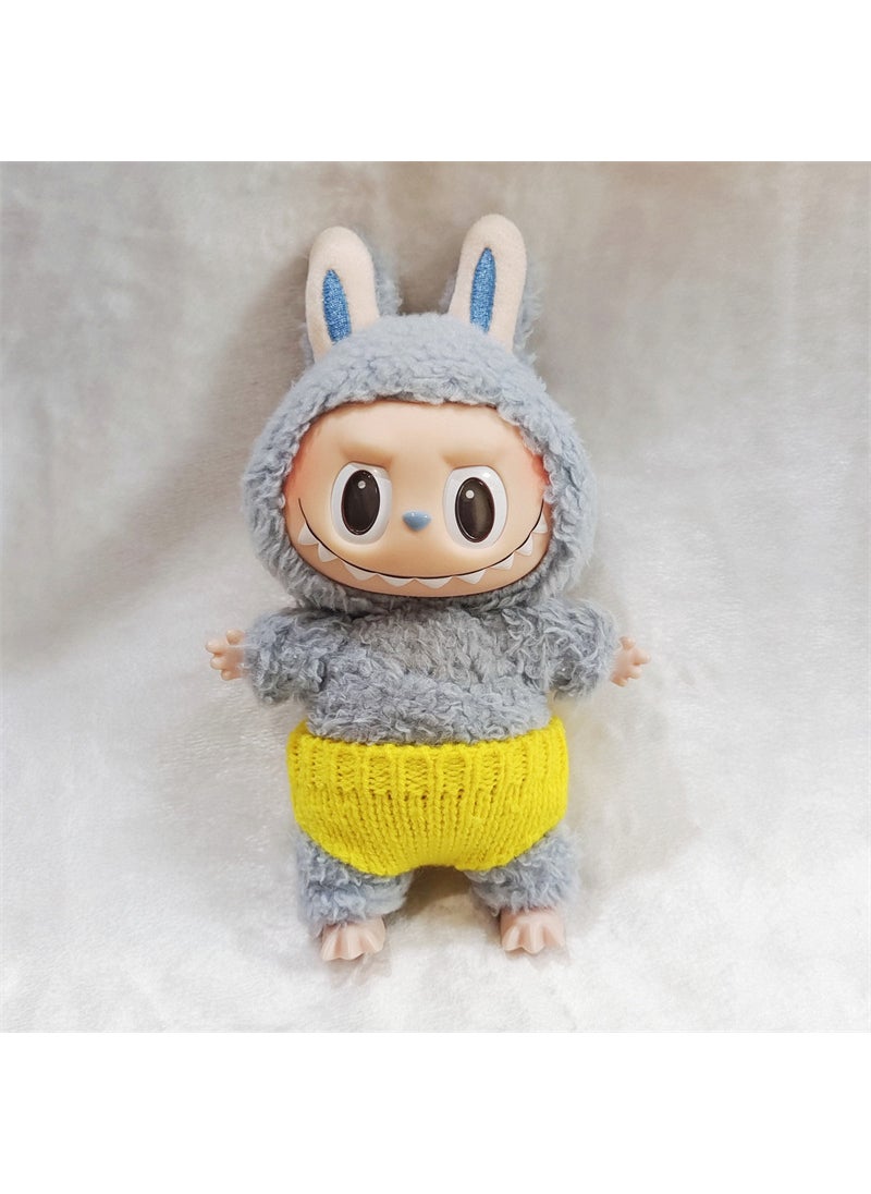 Hot Sale Labubu Doll Knit Underwear Vest Pants Accessories Yellow knitted underwear single piece 