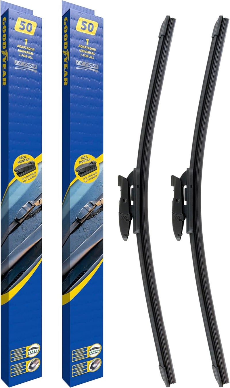 GOODYEAR Ultima Pack of 2 Windscreen Wiper Blades Size 500 mm and 20 Inch Universal Made of Teflon - Image 1