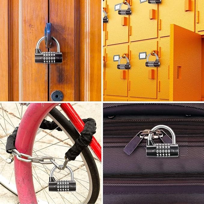 GNOLY GNOLY Locker Cabinet Door Combination Lock Padlock Gym Lock 5 Digit Combination Padlock Safety Padlock Luggage Locker Wardrobe Lock Blue - Image 5