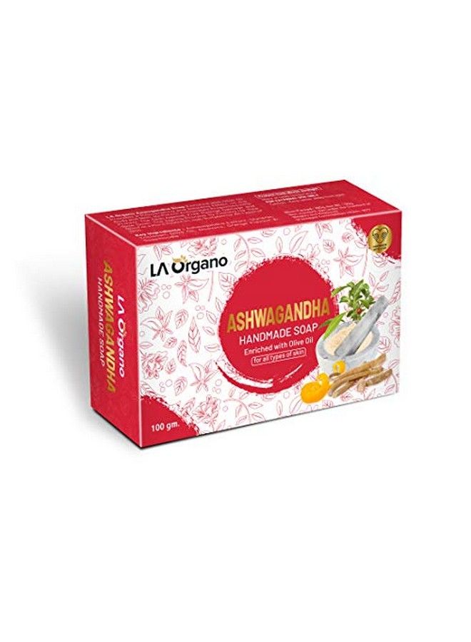 LA Organo Ashwgandha Handmade Natural Bath Soap Orange Flavour Enriched With Olive Oil 100Gm - Image 2