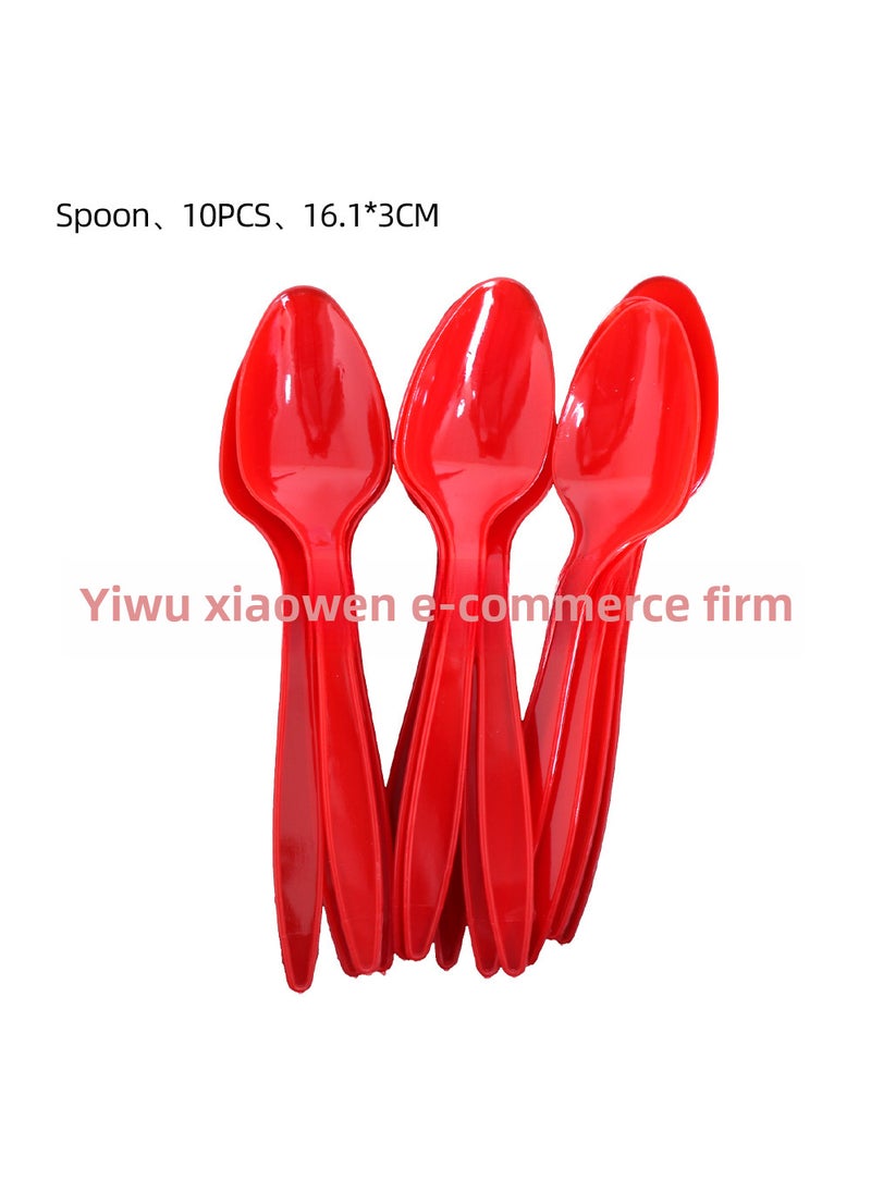 Generic New Ladybug Party Supplies Kit for Birthday Red spoon 10PCS 