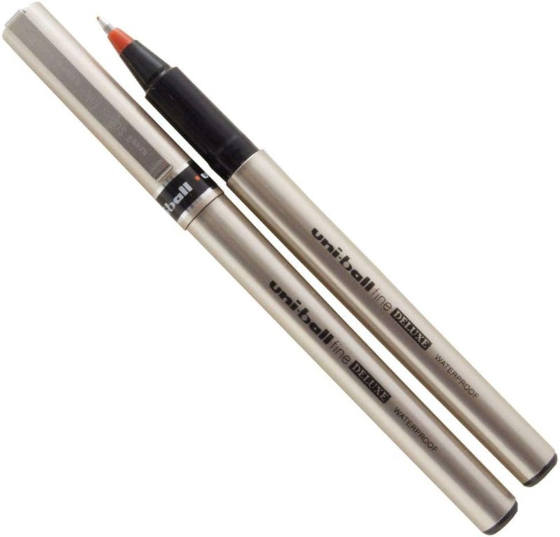 يوني بول Uni-Ball UB-177 Fine Deluxe Rollerball Pen - Red - Image 2