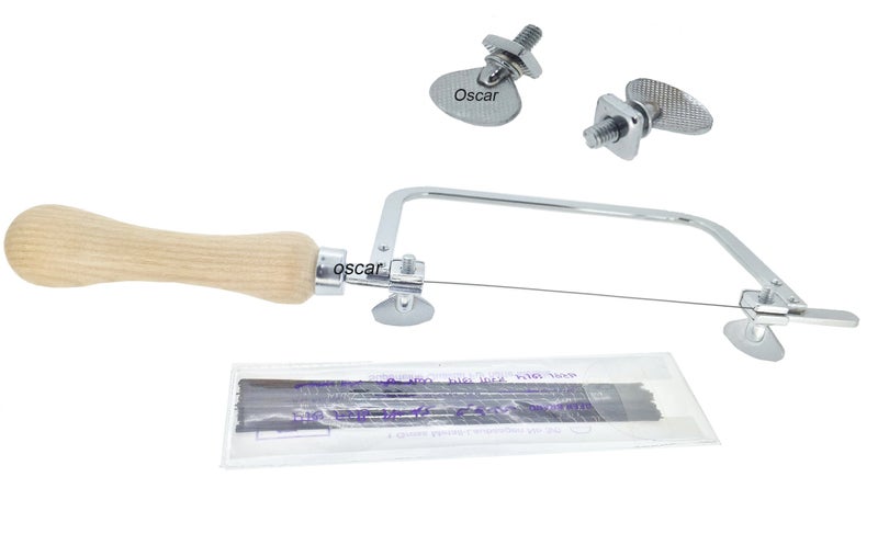 OSCAR Adjustable Hand Saw Frame with 144 Blades – 2-Screw Jewelry Cutting Tool for Precision Work, Metal & Crafting Use - Image 2