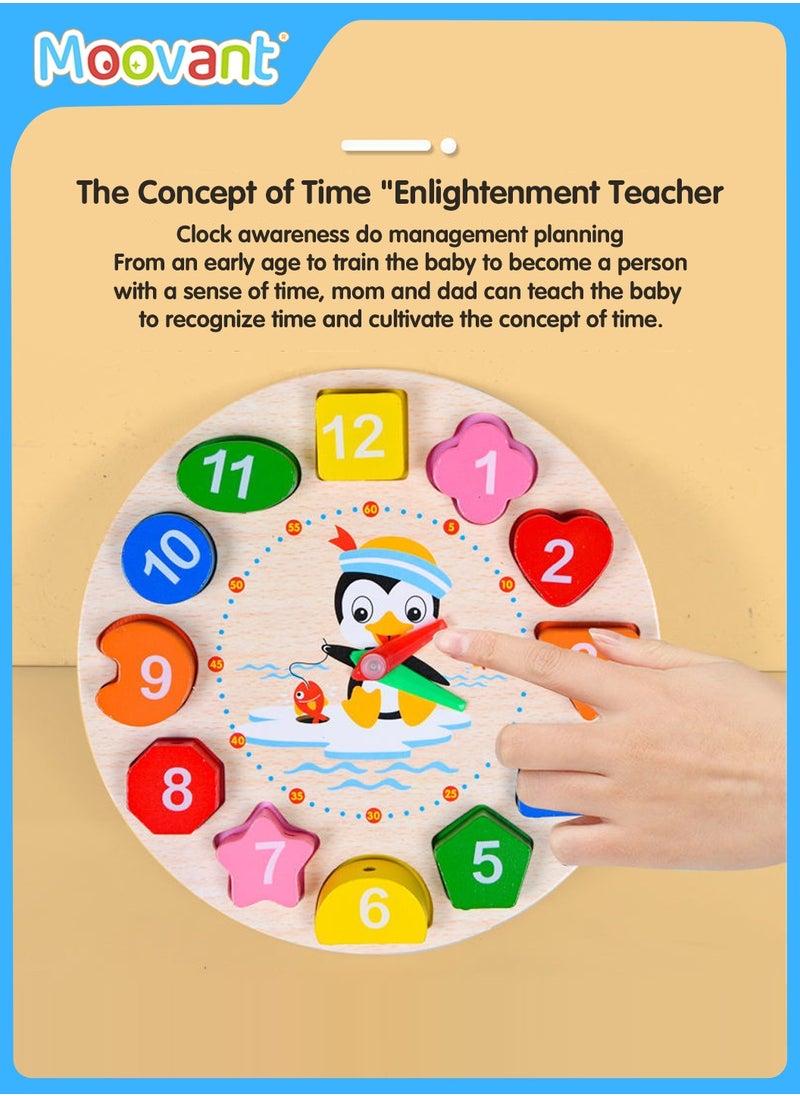 Moovant - 7PCS Early Development Toys for Toddlers Hammering Pounding Toy Kids Musical Instruments Kids Xylophone Interactive Piano Wooden Clock Small Bead Building Blocks Birthday Gift for Children - Image 1