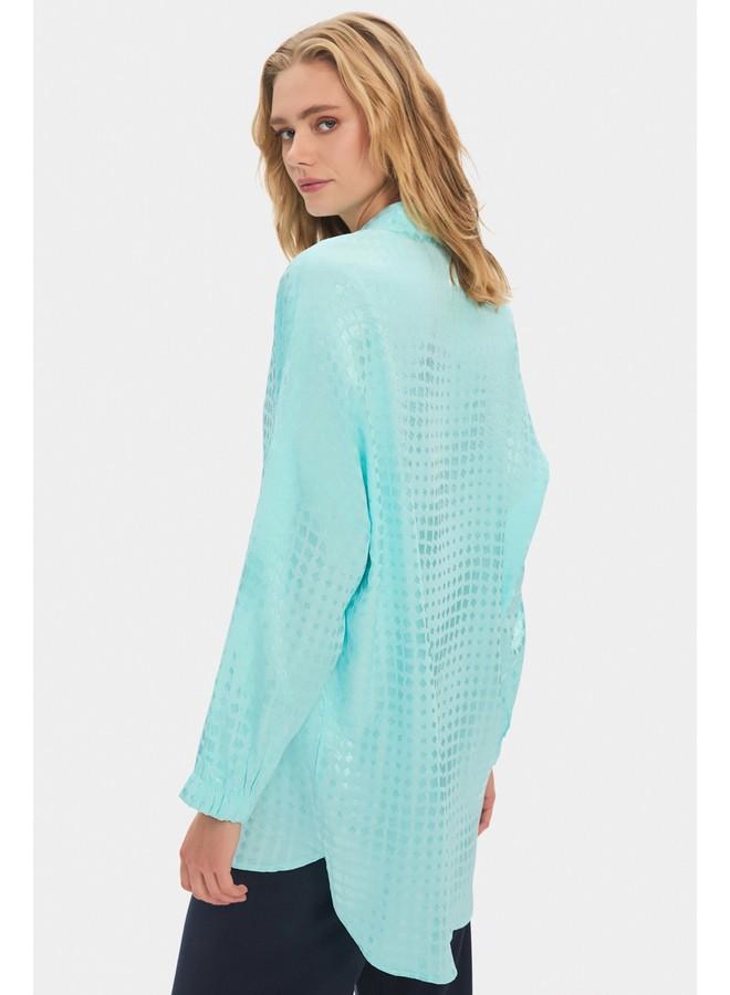 JUNE Women Oversize/Loose Fit Viscose Blend Fited Shirt Mint - Image 4