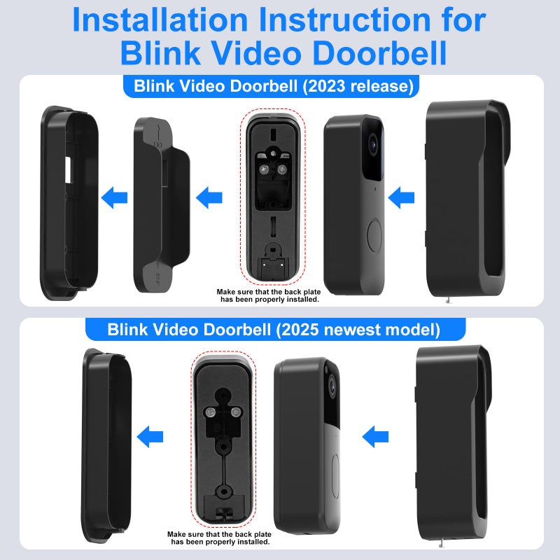 ALERTCAM No Drill Doorbell Mount for Blink Video Doorbell (2023 Release & 2025 Release), Anti-Theft and Weatherproof Mount for Blink Camera, Perfect for Homes and Apartments - Image 3