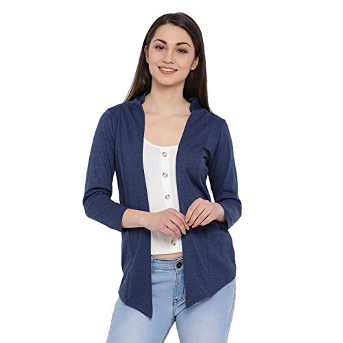 In Love Women's Long Sleeves Shrug,WSG610Q4_L Denim Heather - Image 1