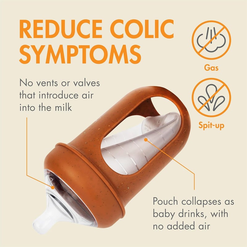 BOON مجموعة هدايا زجاجة الرضاعة من بون نورش  أساسيات تغذية الأطفال للأمهات الجدد  تشمل زجاجات رضاعة سعة 4 أونصات و 8 أونصات وأغطية تخزين وحلمات تدفق سريع وأكياس تخزين وغطاء قشة ومجموعة فرشاة زجاجة مود - Image 2