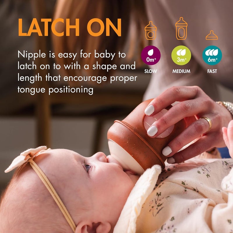 BOON مجموعة هدايا زجاجة الرضاعة من بون نورش  أساسيات تغذية الأطفال للأمهات الجدد  تشمل زجاجات رضاعة سعة 4 أونصات و 8 أونصات وأغطية تخزين وحلمات تدفق سريع وأكياس تخزين وغطاء قشة ومجموعة فرشاة زجاجة مود - Image 3