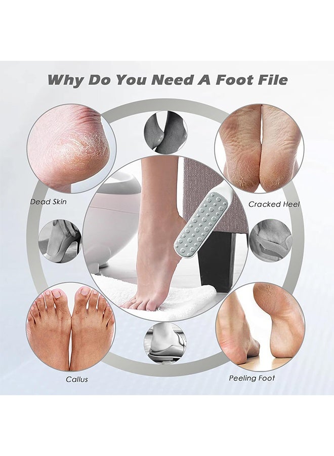 اتش واي مكشطة قدم من الفولاذ المقاوم للصدأ على الوجهين ، فرشاة ملف القدم الاحترافية لإزالة النسيج والجلد الميت - أدوات باديكير احترافية للرجال والنساء - Image 5
