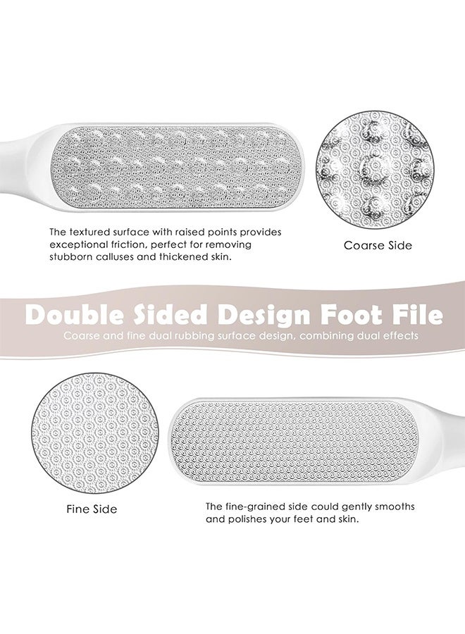 اتش واي مكشطة قدم من الفولاذ المقاوم للصدأ على الوجهين ، فرشاة ملف القدم الاحترافية لإزالة النسيج والجلد الميت - أدوات باديكير احترافية للرجال والنساء - Image 2