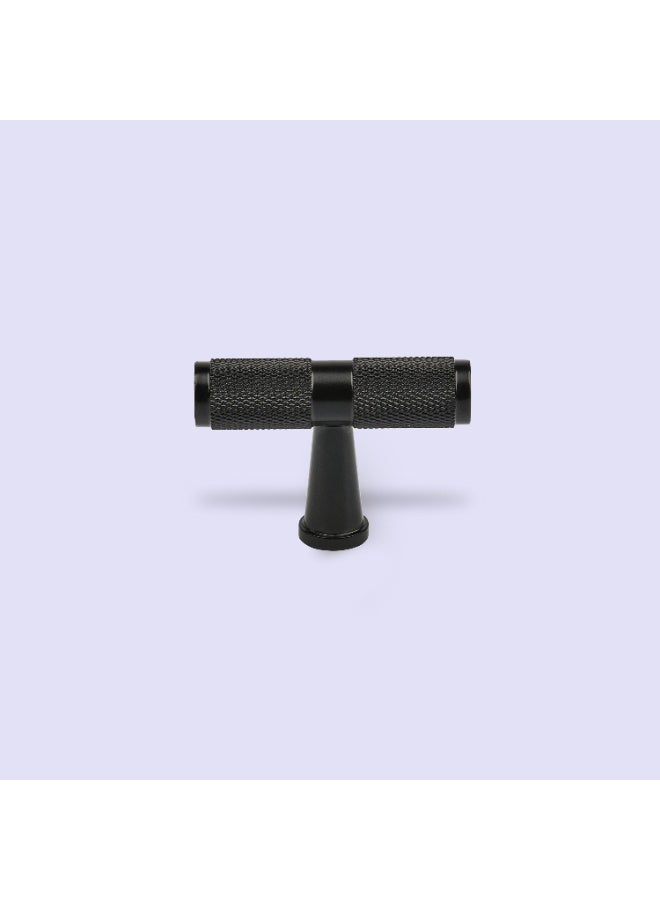 Cincinno Celestis Premium Solid Brass T-Knob Pull Handle With knurl pattern 15x50mm With 2-Year Colour Warranty – Stylish & Durable for Drawers, Kitchen Cabinets & Furniture (Matte Black Finish) - Image 1