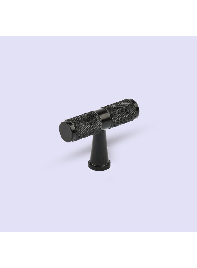 Cincinno Celestis Premium Solid Brass T-Knob Pull Handle With knurl pattern 15x50mm With 2-Year Colour Warranty – Stylish & Durable for Drawers, Kitchen Cabinets & Furniture (Matte Black Finish) - Image 2