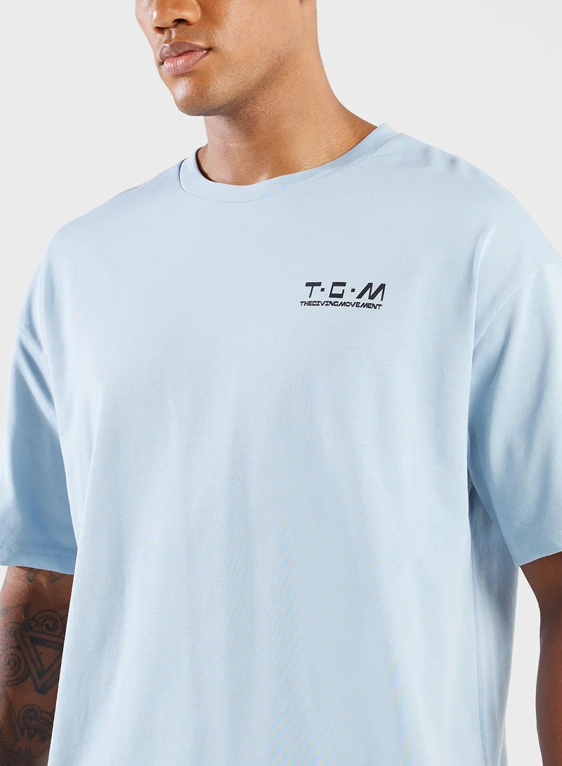 ذا جيفينج موفمنت Oversized Racing Printed T-Shirt