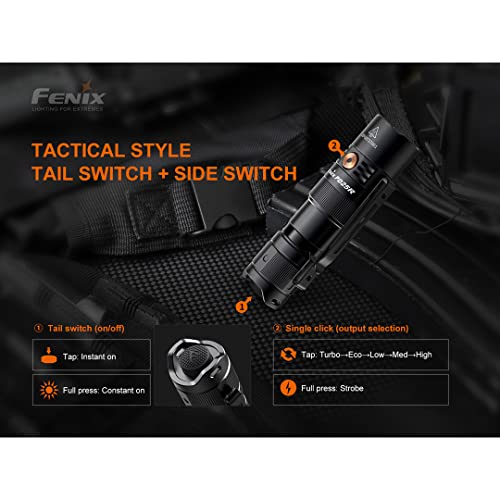 Fenix PD25R EDC Flashlight 800 Lumen USB-C Rechargeable, Dual Switch Pocket Size Lightweight with Organizer - Image 5