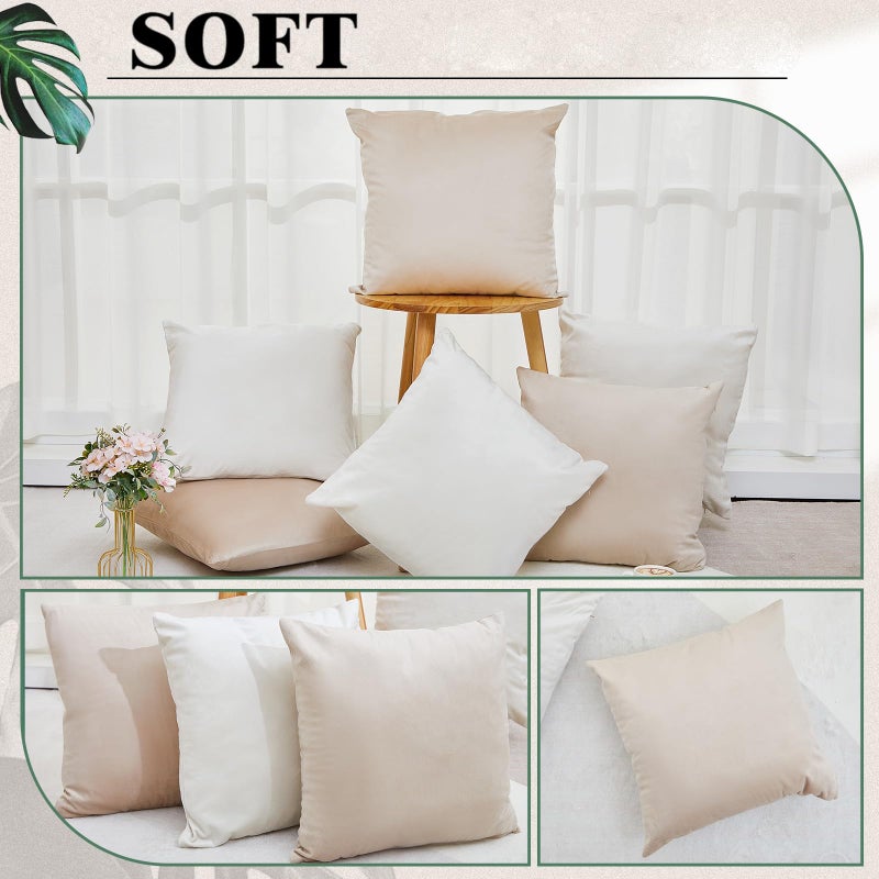 Berlune 6 Pcs Valentine's Day Velvet Throw Pillow Covers 18" x 18" Cushion Cases Soft Pillowcase for Valentine Picnic Coquette Party Accessories Couch Sofa Bed Decor, No Inserts (Morandi Color) - Image 4