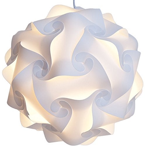 Lightingsky 12" IQ Lamp Shade Toy Self DIY Assembled Puzzle Lights for Room Decoration (White, L-12 inch) - Image 1