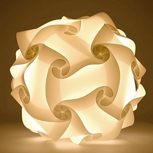 Lightingsky 12" IQ Lamp Shade Toy Self DIY Assembled Puzzle Lights for Room Decoration (White, L-12 inch) - Image 3
