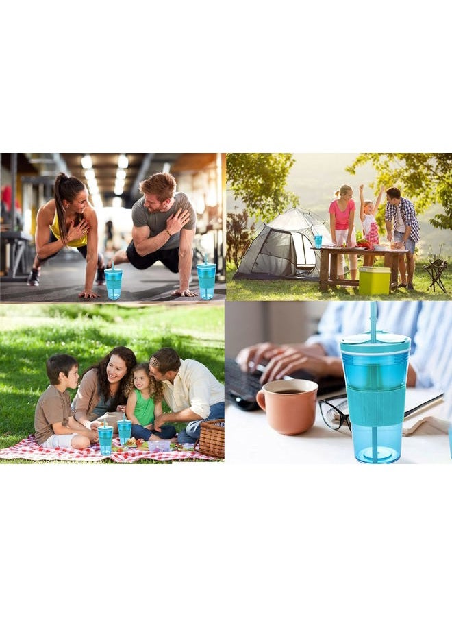 CaySep Cereal On the Go Cups Container Breakfast Drink Cups Portable Storage Cup with Spoon Breakfast Drink-Cups (Blue) - Image 5