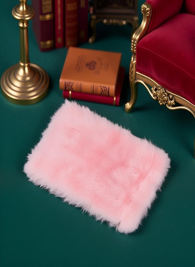 WaigN Pink Dollhouse Carpet, Dollhouse Miniature Carpet, Fluffy Mini Dollhouse Rug, Doll House Rug, Lightweight Dollhouse Decor for 1/12, 1/8, 1/6 - Image 5