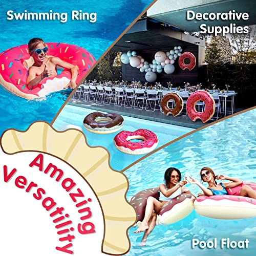 DMAR Donut Pool Floats Donut Tube Pool Doughnut Pool Float Donut Inflatables Doughnut Floatie Donut Swimming Ring for Beach Pool, 30", 1Pcs, Pink - Image 4