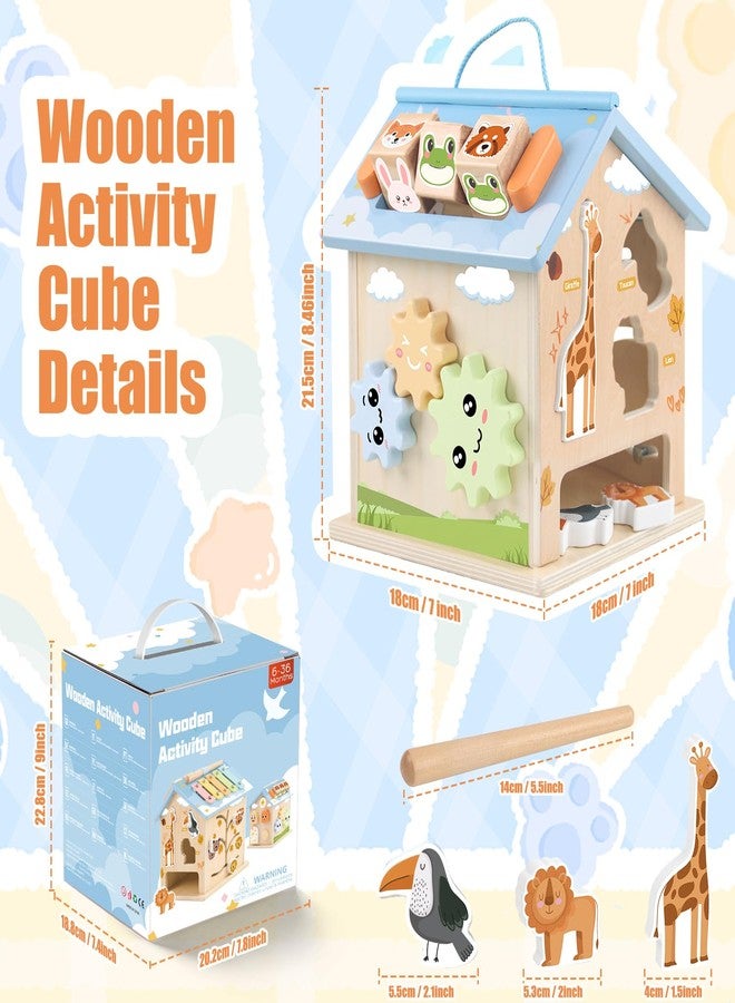 RECEKA Store Wooden Activity Cube 8-in-1 Montessori Toys for 6 Months Old 1 2 3 Toddlers - Image 2