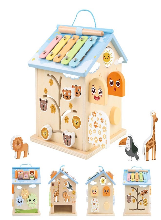 RECEKA Store Wooden Activity Cube 8-in-1 Montessori Toys for 6 Months Old 1 2 3 Toddlers - Image 1