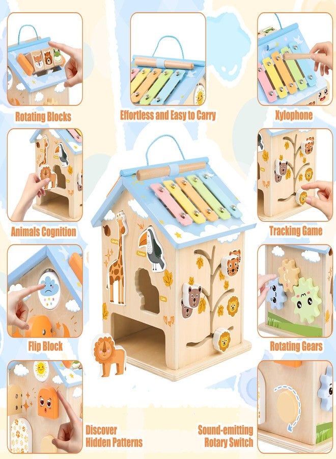 RECEKA Store Wooden Activity Cube 8-in-1 Montessori Toys for 6 Months Old 1 2 3 Toddlers - Image 3