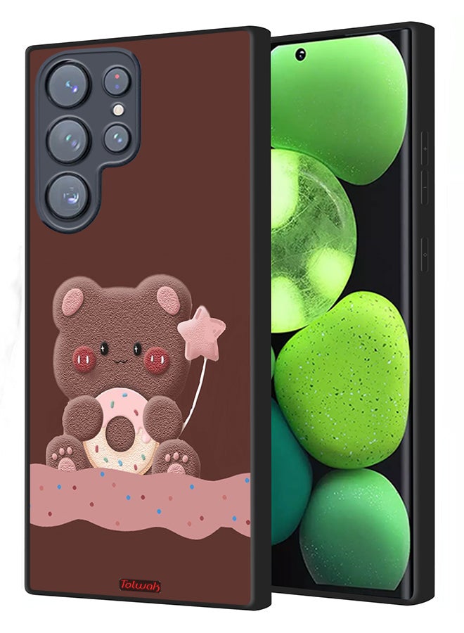 Tolwak Samsung Galaxy S23 Ultra 5G Protective Case Cover Donut Bear - Image 1