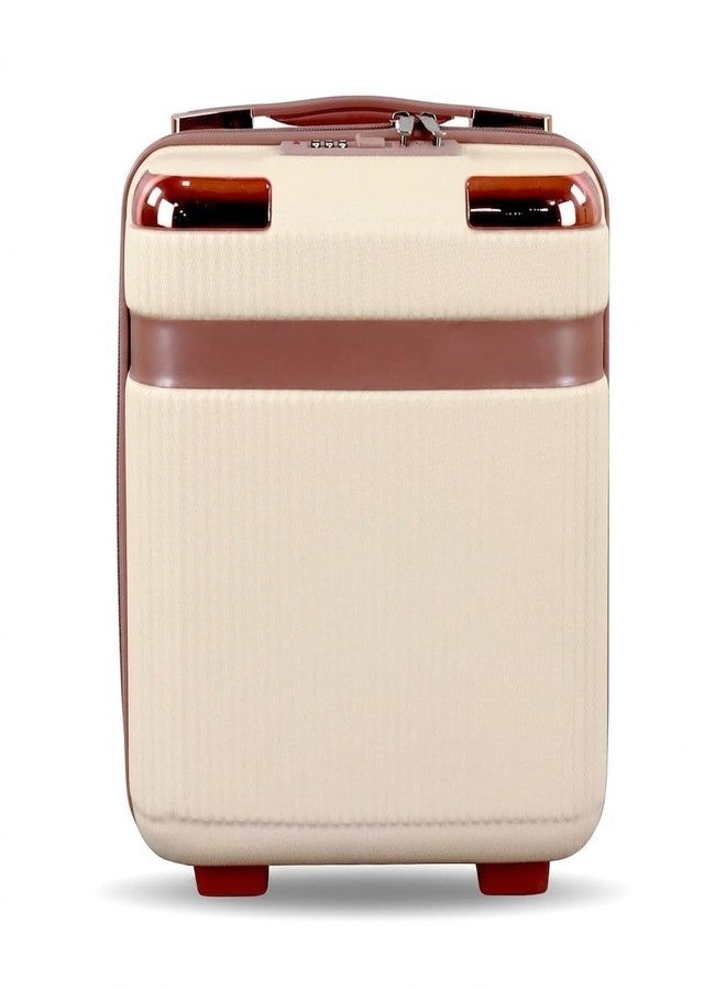 proxin Cosmetic Bag Case Travel Hand Luggage Small Portable Carrying Suitcase Makeup Case for Women Organizer Box Vanity Mini Suitcase (Off White) - Image 1