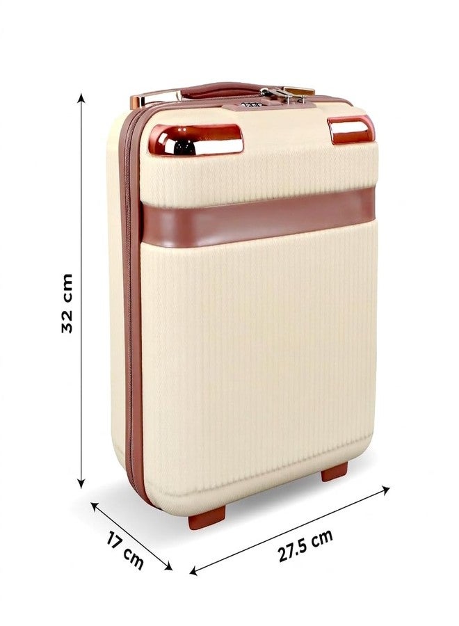 proxin Cosmetic Bag Case Travel Hand Luggage Small Portable Carrying Suitcase Makeup Case for Women Organizer Box Vanity Mini Suitcase (Off White) - Image 2