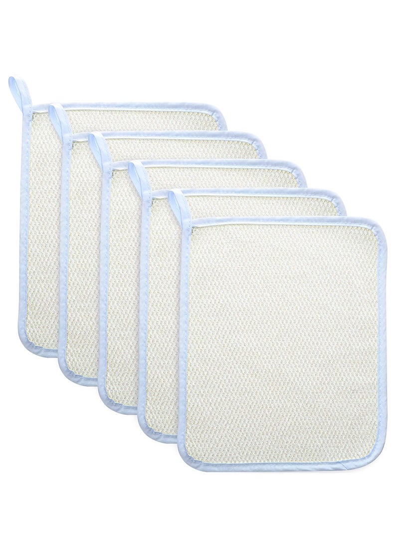 Blulu - 5 Pcs Exfoliating Wash Cloth Face Body Towel Dual Sided Exfoliating Scrub Towel Weave Beauty Skin Washcloth Soft Home Massage Bath Cloth - Image 1