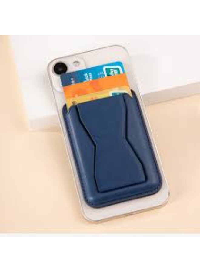 حامل بطاقات MagSafe الجلدي مع مشبك تثبيت لأجهزة iPhone - محفظة مغناطيسية 3 في 1 مع مسند من الجلد الصناعي، ومقبض، وجيب للبطاقات | ملحق مغناطيسي فائق النحافة لأجهزة iPhone المزودة بتقنية MagSafe | حامل عرض بدون استخدام اليدين لمكالمات الفيديو والبث المباشر والاستخدام اليومي - Image 2