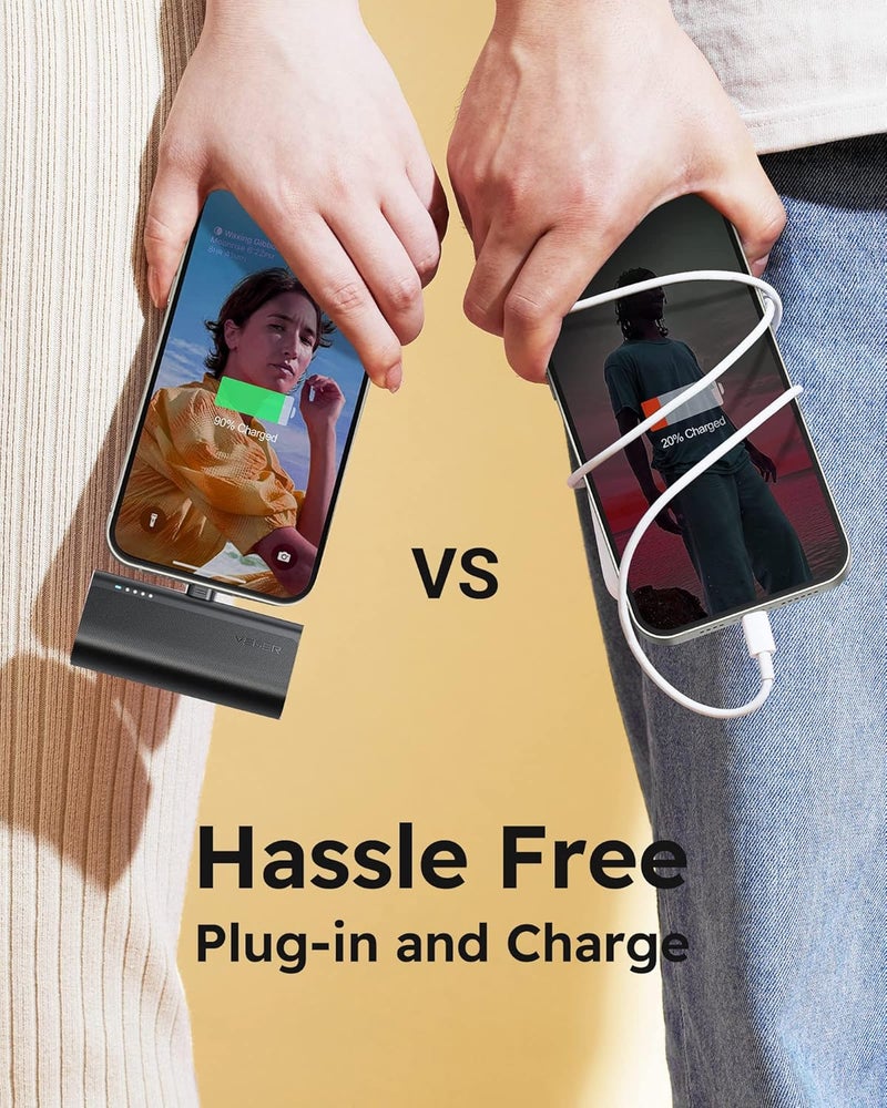 VEGER Mini Portable Charger, Ultra Compact 20W PD Fast Charging Mini Power Bank, Cute Battery 5000mAh Charger Compatible with iPhone 14/14 Pro Max/13/13 Pro Max/12/11/XR/XS/X/8/7/6 - Image 5
