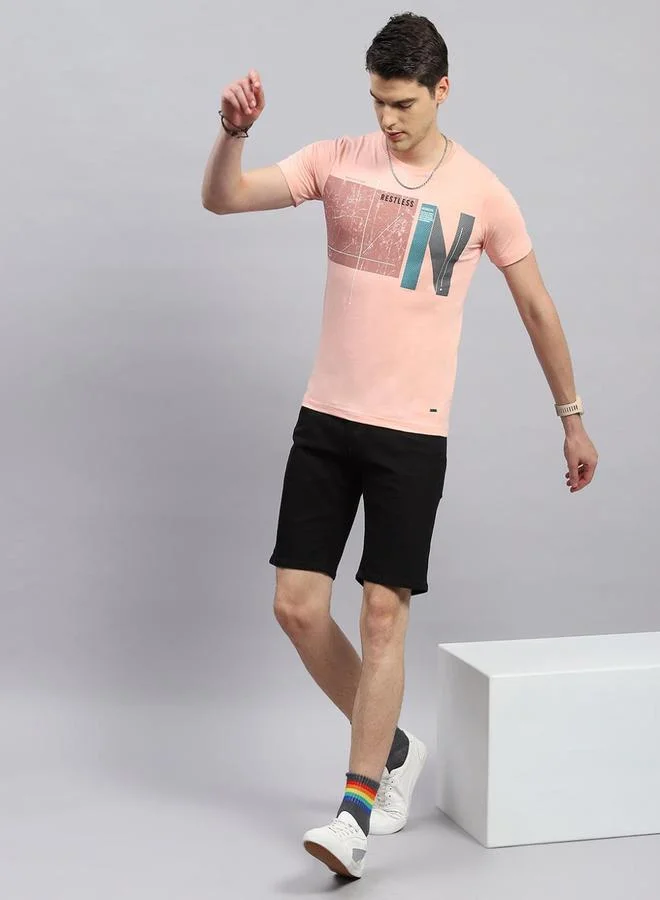 Monte Carlo Monte Carlo Men Pink Printed T-Shirt - Casual & Comfortable
