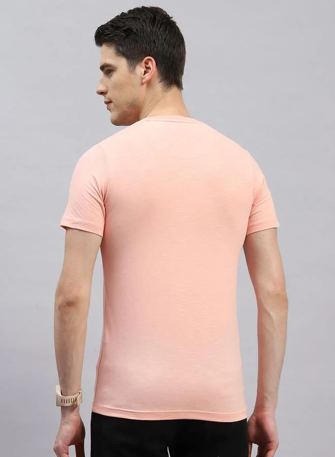 Monte Carlo Monte Carlo Men Pink Printed T-Shirt - Casual & Comfortable