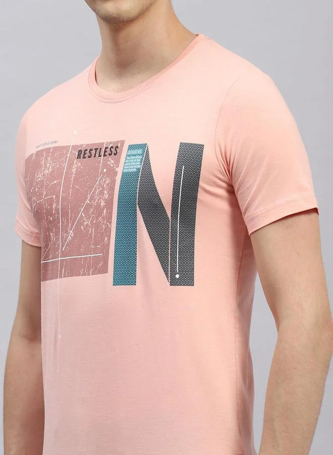 Monte Carlo Monte Carlo Men Pink Printed T-Shirt - Casual & Comfortable