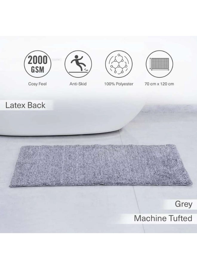 Pan Home Trinity Shaggy Bathmat 70x120cm - Grey - Image 4