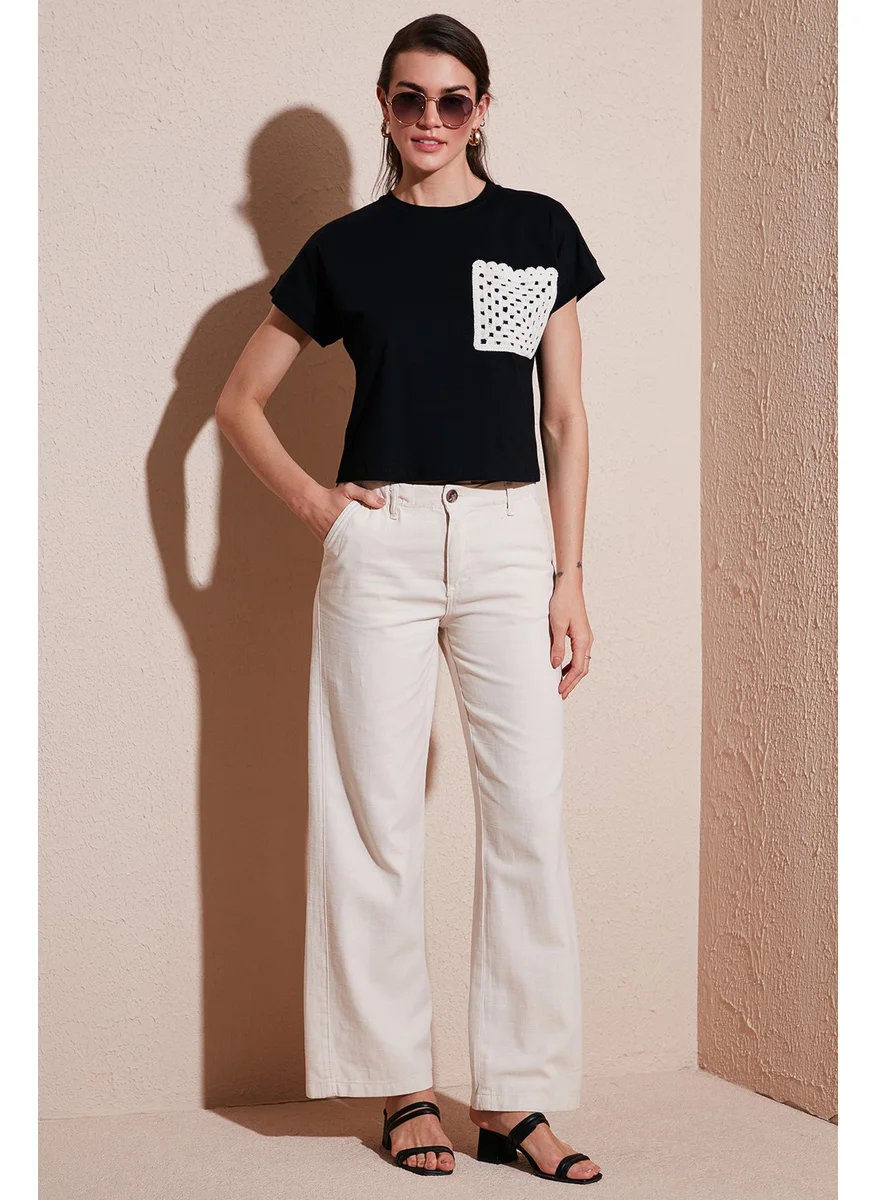 Lela Cotton Standard Fit High Waist Wide Leg Pants Women's Pants 668yp5193