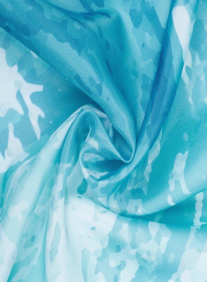 Sunlit Wave Shower Curtain, Ombre Blue and Green Ocean Theme Shower Curtain for Bathroom Modern Decor Waterproof Tapestry, 71x71 Inch - Image 3