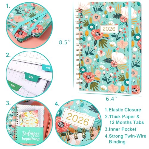 Coboll 2026 Planner - 2026 Planner Weekly and Monthly form January to December 2026, Calendar Planner with Inner Pocket, Premium Paper, 6.4‘’ x 8.3'' - Image 3