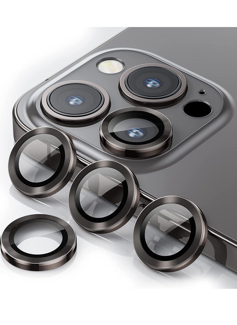 Rock Pow - 3+1  for iPhone 14 Pro Max (6.7 inch)/ iPhone 14 Pro (6.1 inch) Camera Lens Protector,Anti Scrach HD Tempered Metal Glass Camera Screen Protector Shockproof Cover Film,Graphite - Image 1